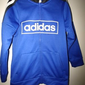 Adidas jogger set size 7 blue and black